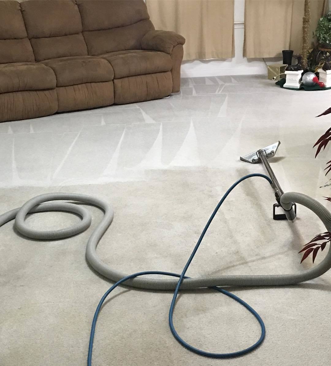 Before and after living room carpet cleaning